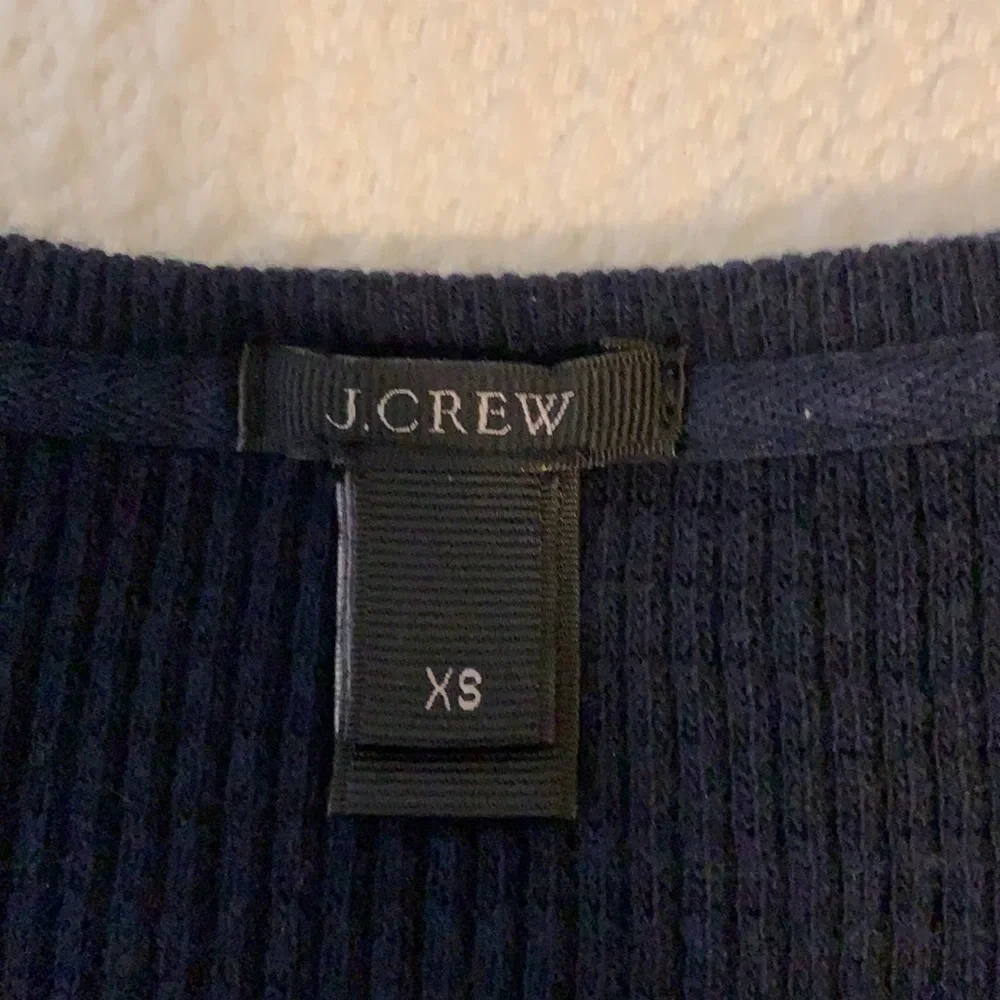 J Crew Cotton Waffle Henley Style Top, XS